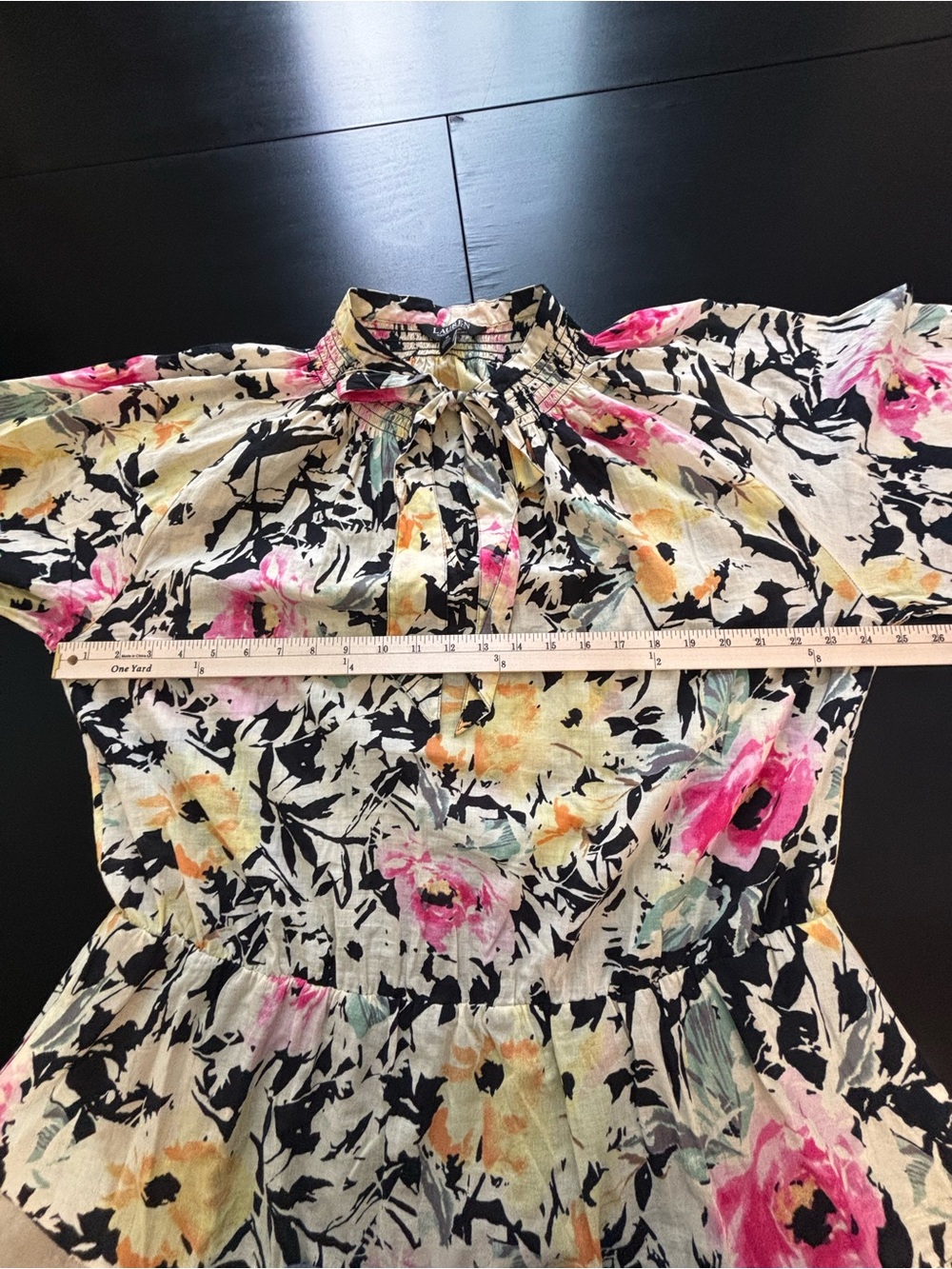 Lauren Ralph Lauren Plus Sz 18 Black Label Multicolor Floral Dress Cotton Voile - Picture 12 of 16